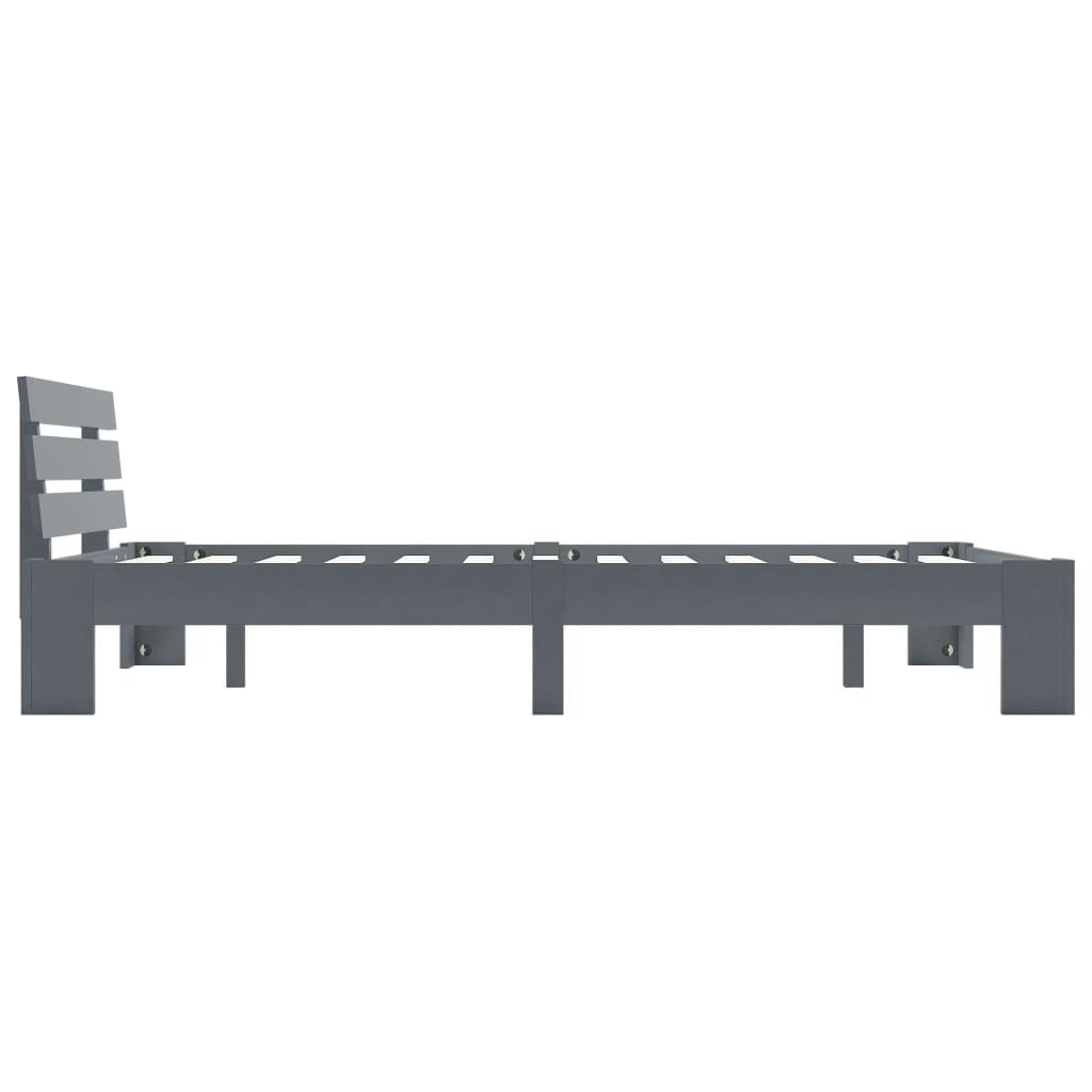 Bed Frame Grey Solid Pine Wood 120x200 cm