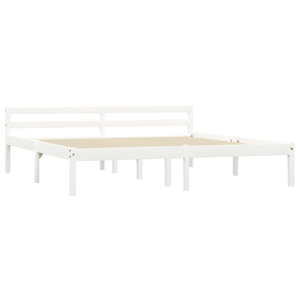 Bed Frame White Solid Pine Wood 180x200 cm 6FT Super King