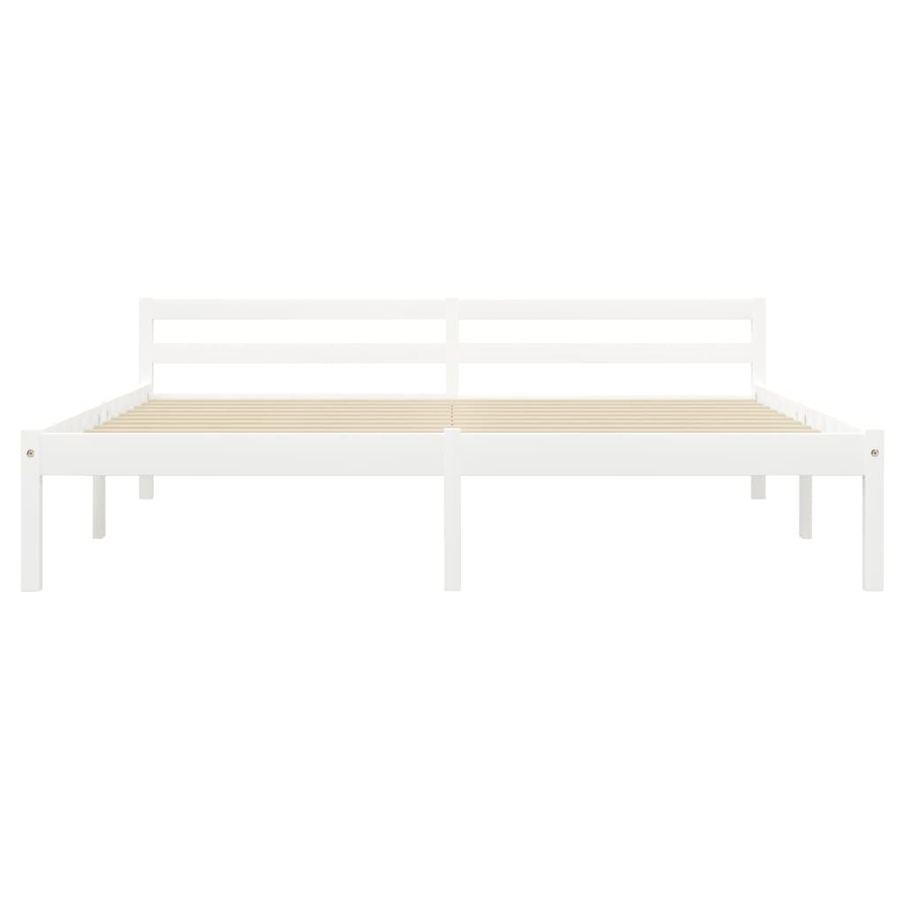Bed Frame White Solid Pine Wood 180x200 cm 6FT Super King