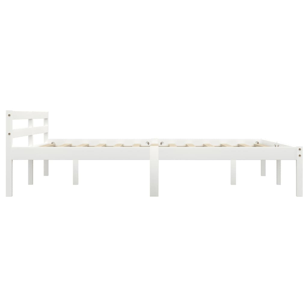 Bed Frame White Solid Pine Wood 180x200 cm 6FT Super King