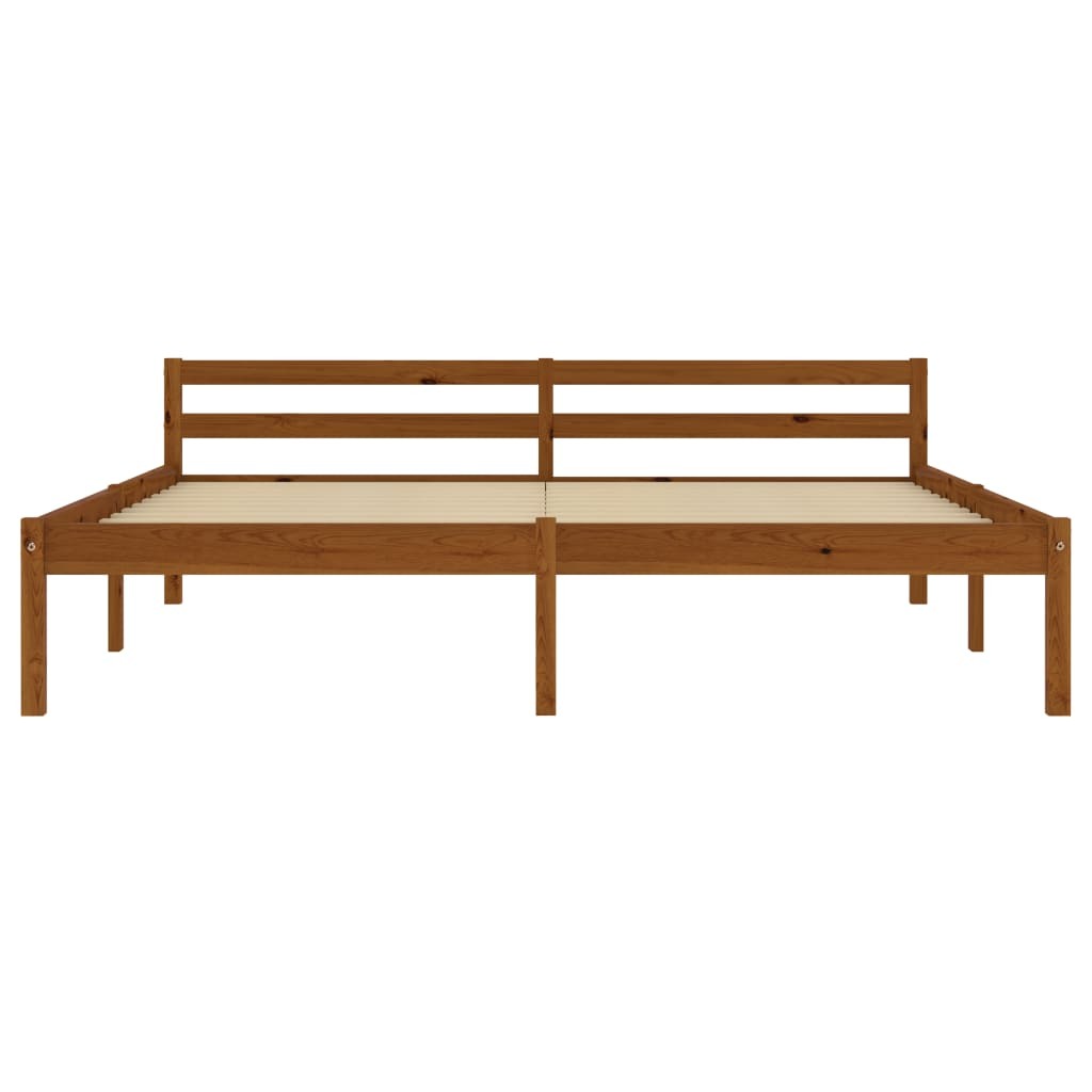 Bed Frame Honey Brown Solid Pine Wood 180x200 cm 6FT Super King