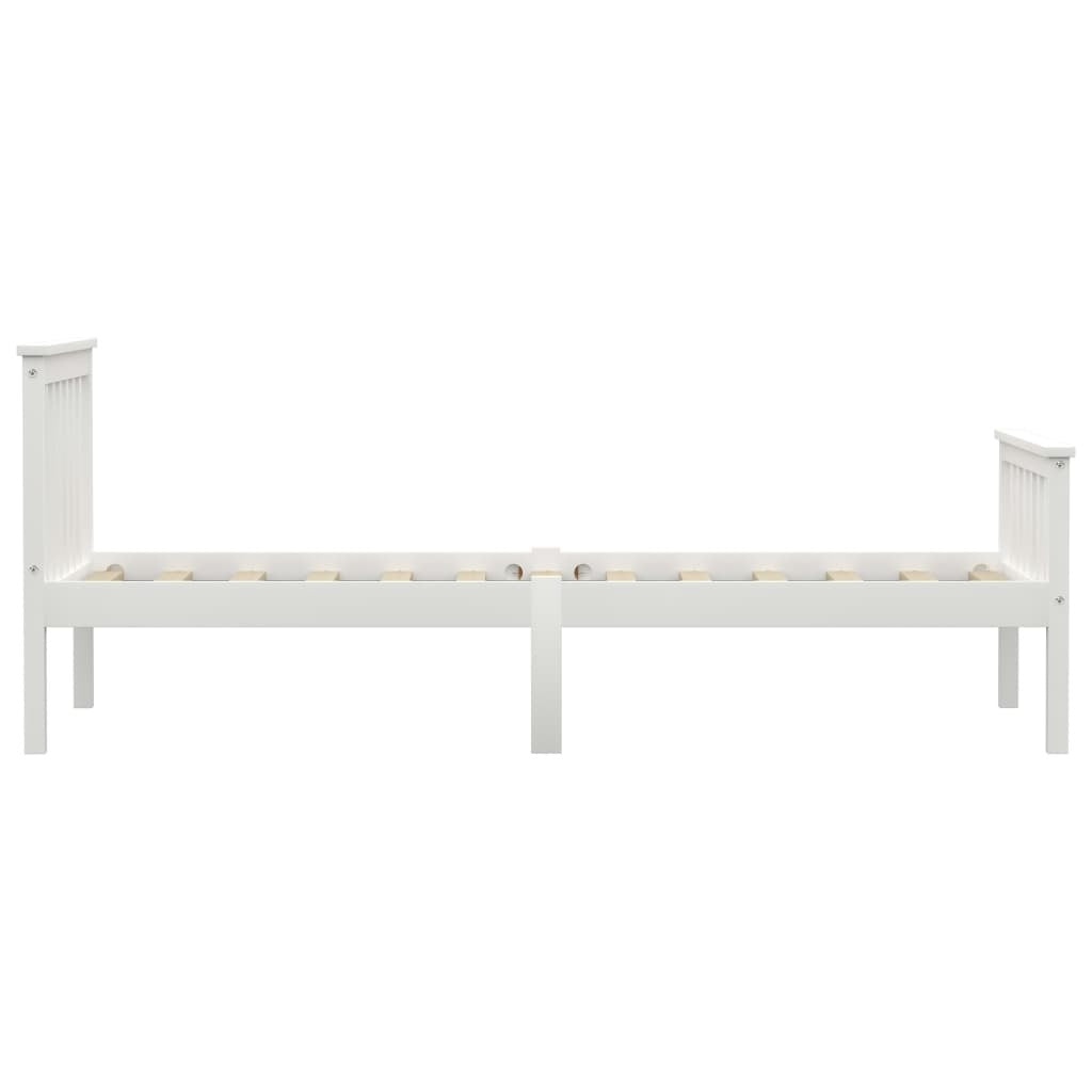 Bed Frame White Solid Pinewood 100x200cm