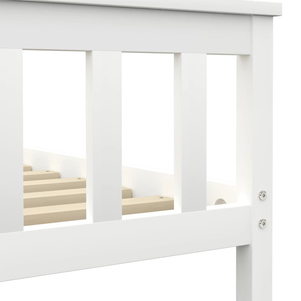 Bed Frame White Solid Pinewood 100x200cm