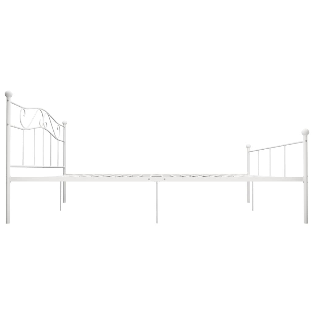 Bed Frame White Metal 180x200 cm