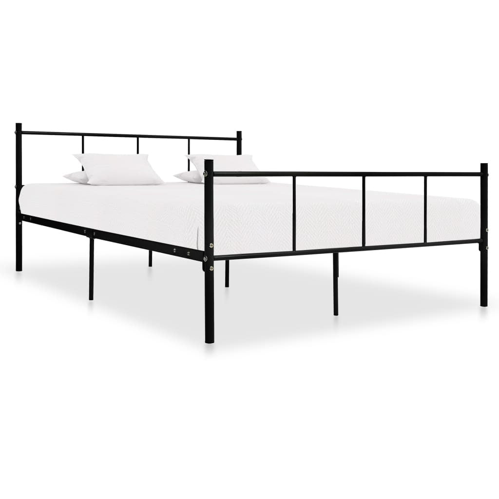 Bed Frame Black Metal 140x200 cm