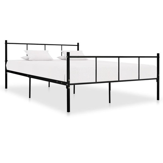 Bed Frame Black Metal 140x200 cm