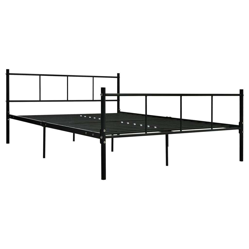 Bed Frame Black Metal 140x200 cm