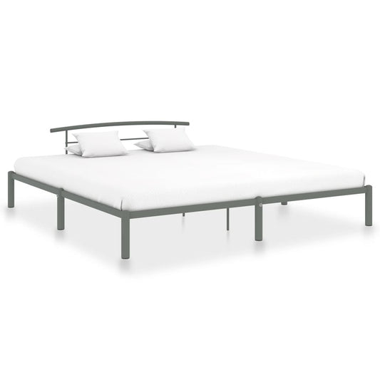 Bed Frame Grey Metal 180x200 cm