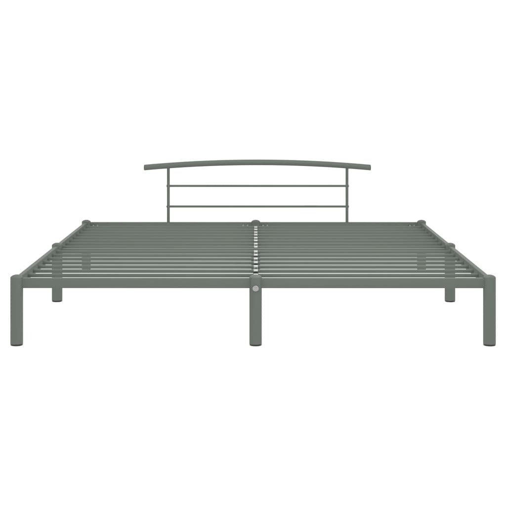 Bed Frame Grey Metal 180x200 cm