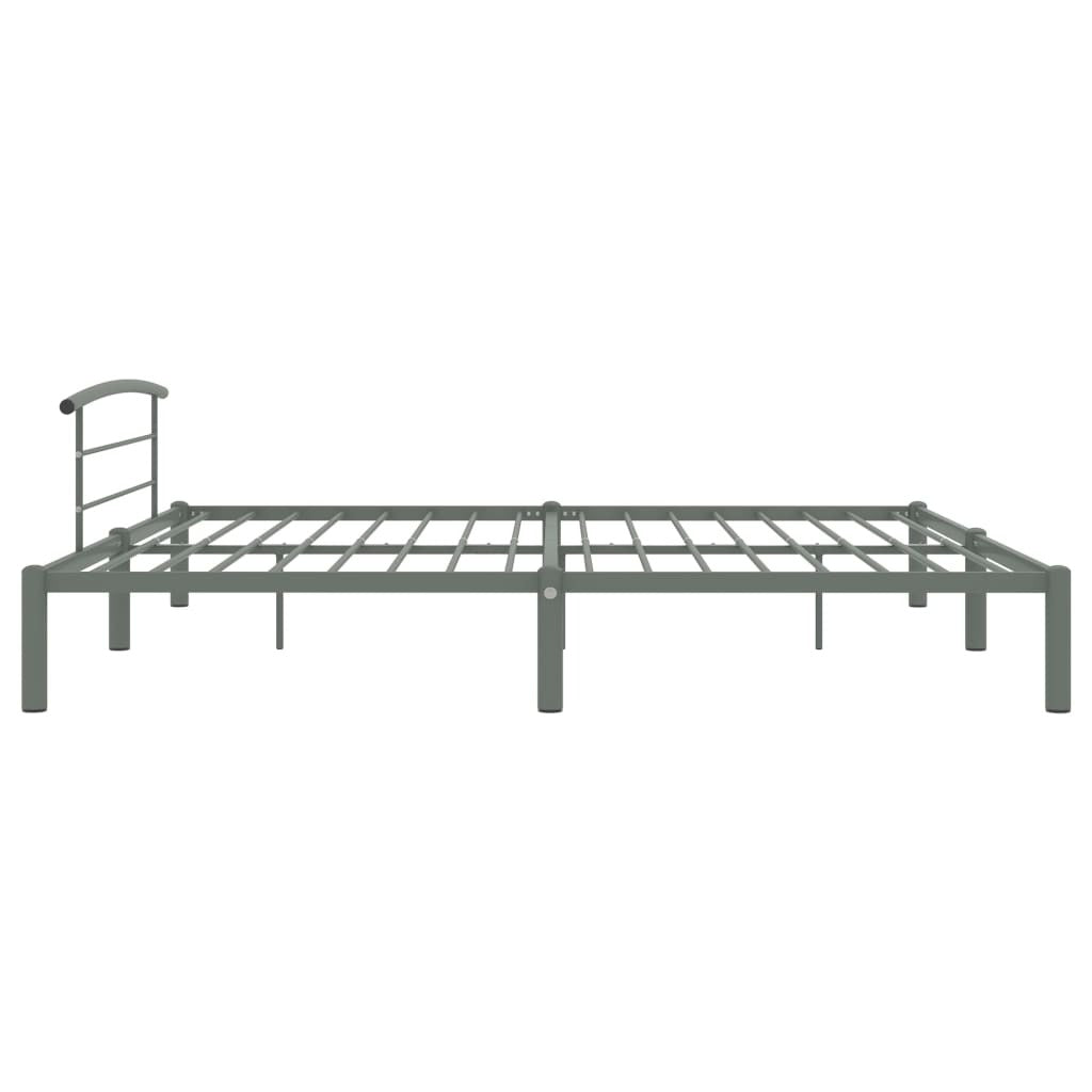 Bed Frame Grey Metal 180x200 cm