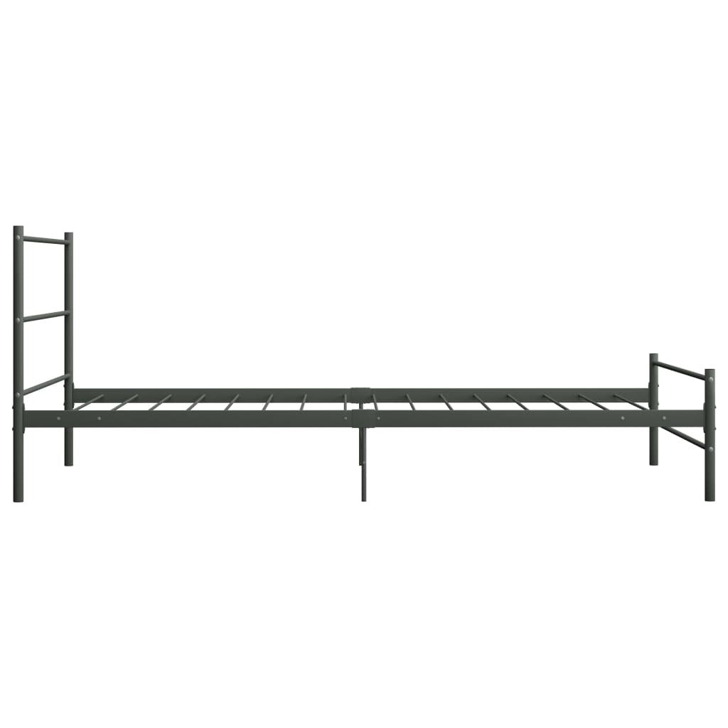 Bed Frame Grey Metal 100x200 cm