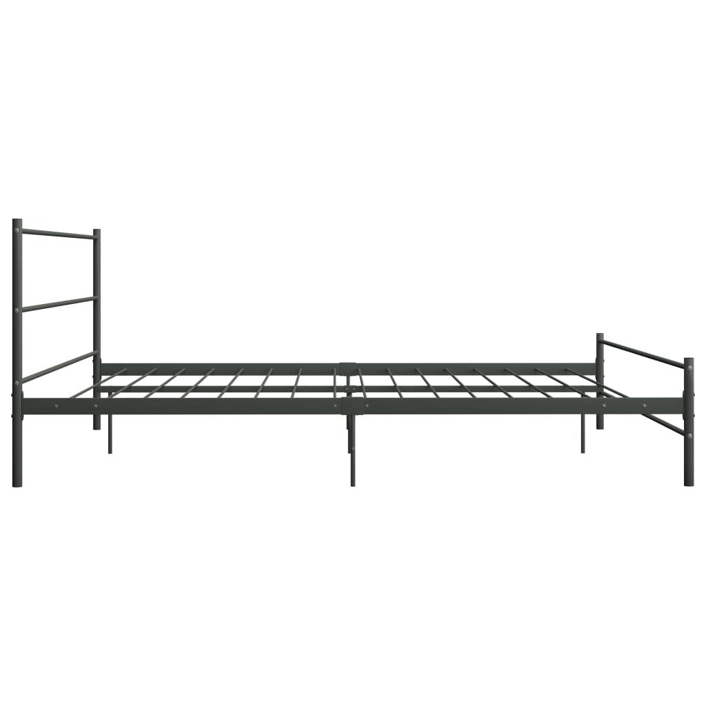 Bed Frame Grey Metal 200x200 cm