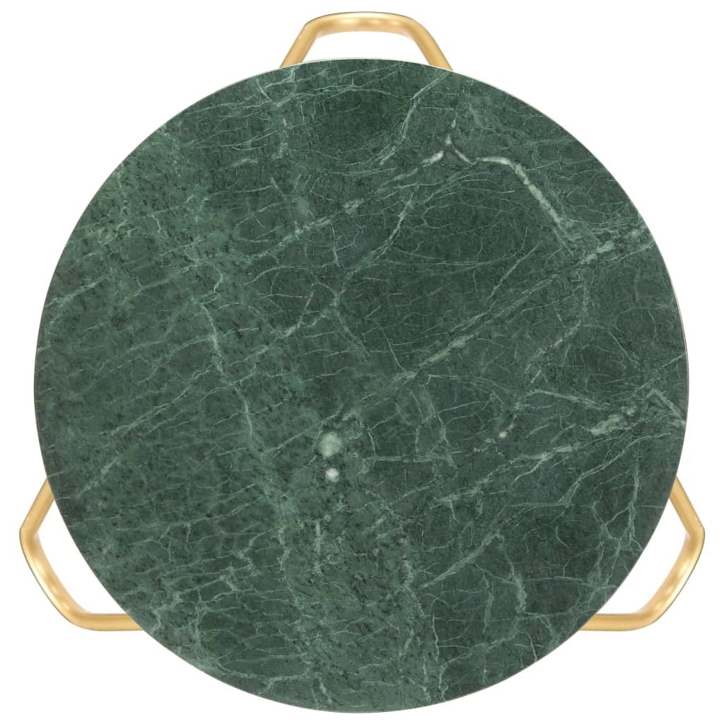 Coffee Table Green 65x65x42 cm Real Stone with Marble Texture