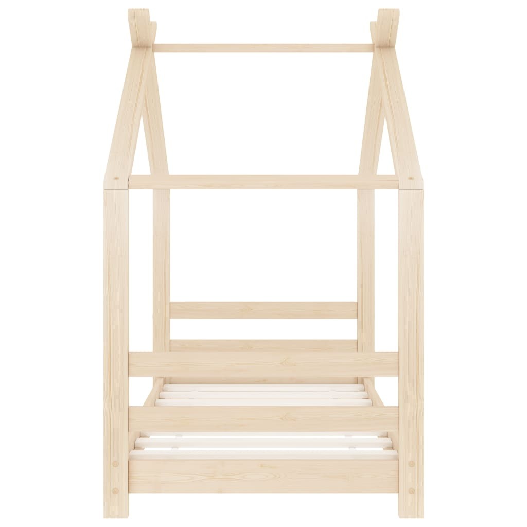 Kids Bed Frame Solid Pine Wood 70x140 cm