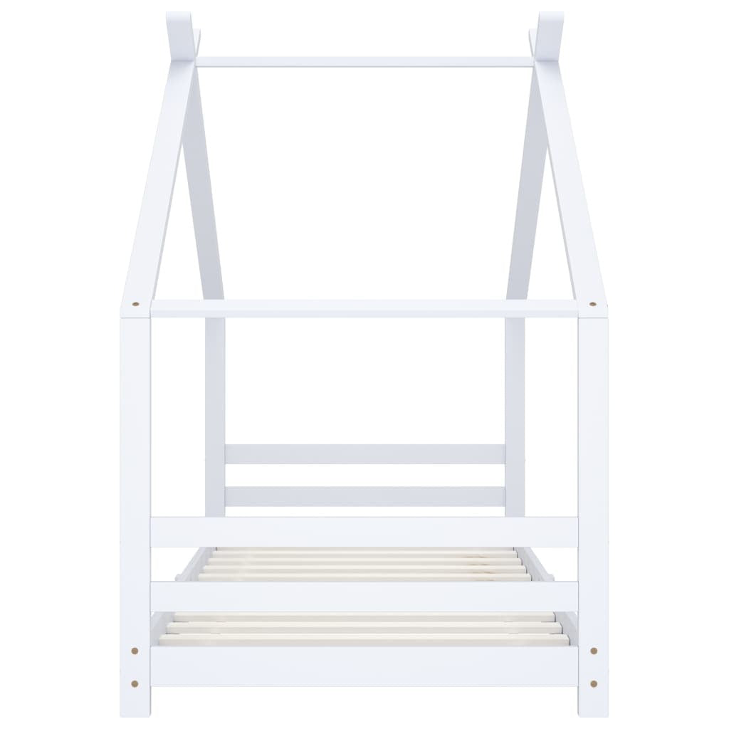 Kids Bed Frame White Solid Pine Wood 90x200 cm