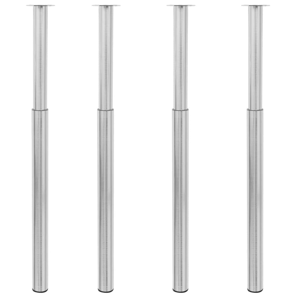 Telescopic Table Legs 4 pcs Brushed Nickel 710 mm-1100 mm