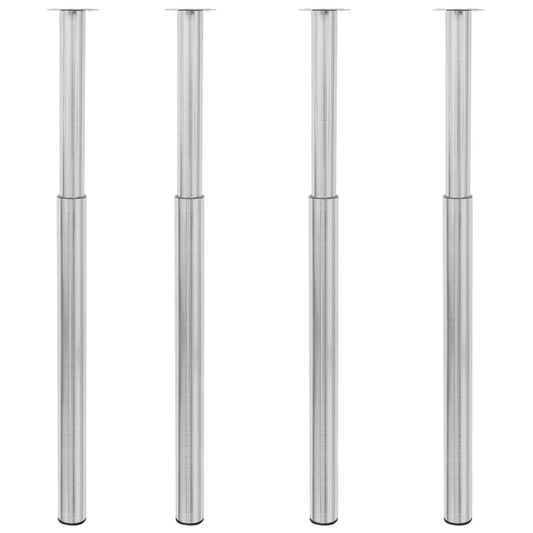 Telescopic Table Legs 4 pcs Brushed Nickel 710 mm-1100 mm