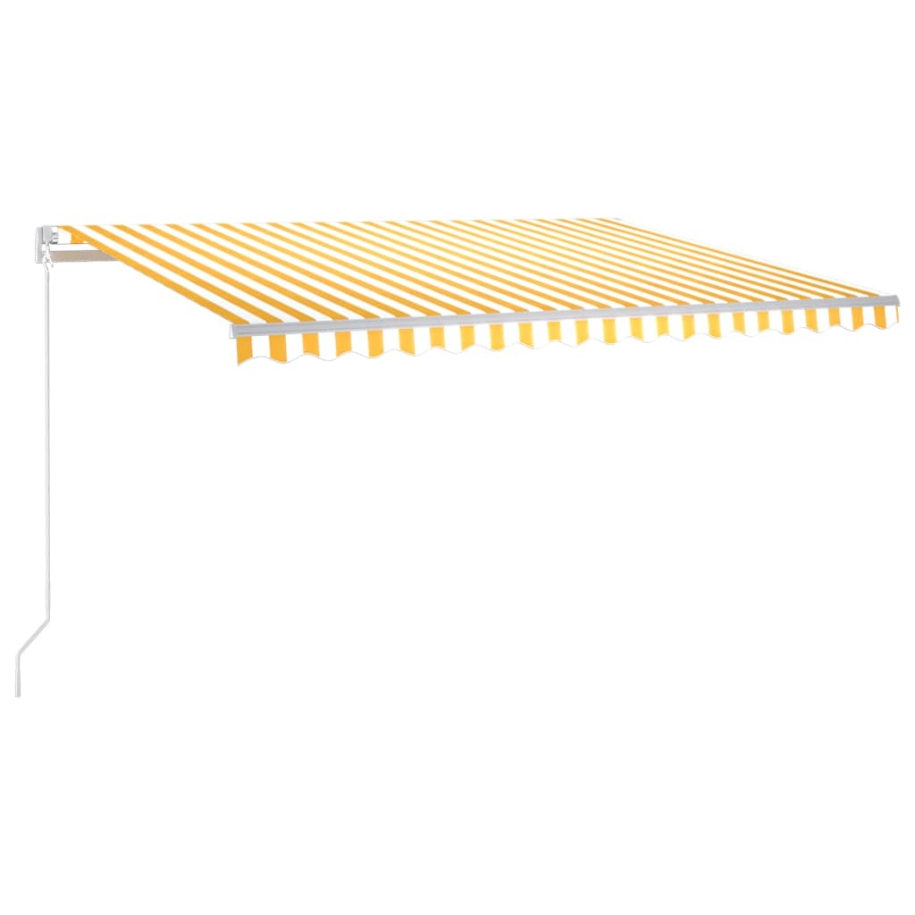 Manual Retractable Awning 400x350 cm Yellow and White