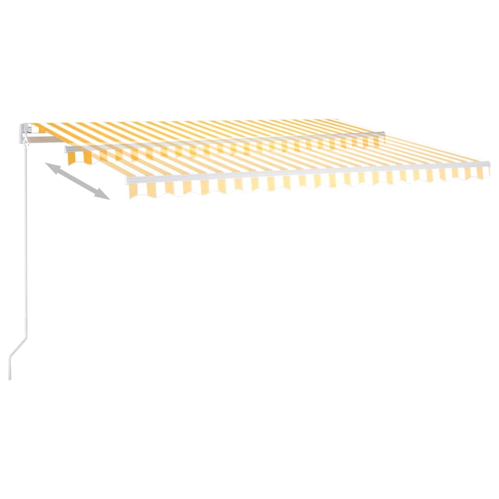 Manual Retractable Awning 400x350 cm Yellow and White