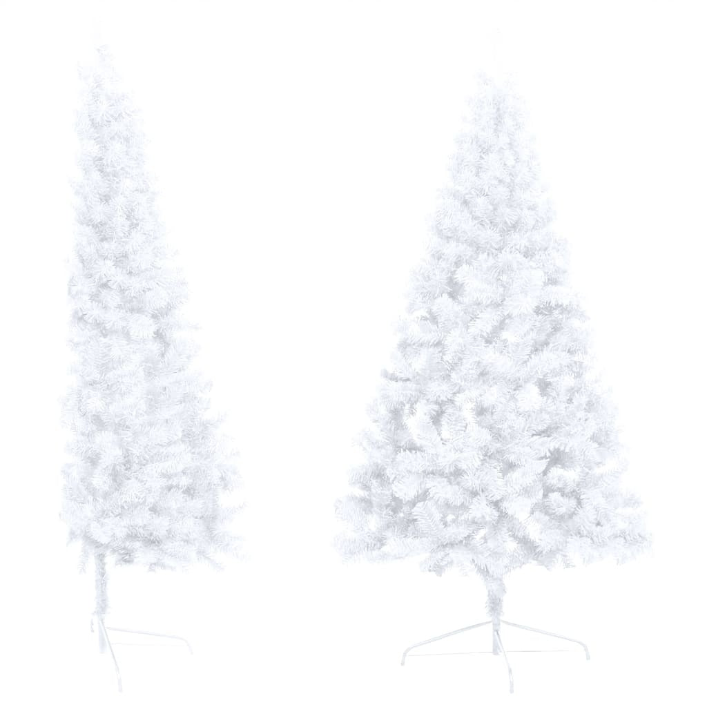 Artificial Half Christmas Tree with LEDs&Ball Set White 240 cm