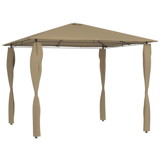 Gazebo with Post Covers 3x3x2.6 m Taupe 160 g/m