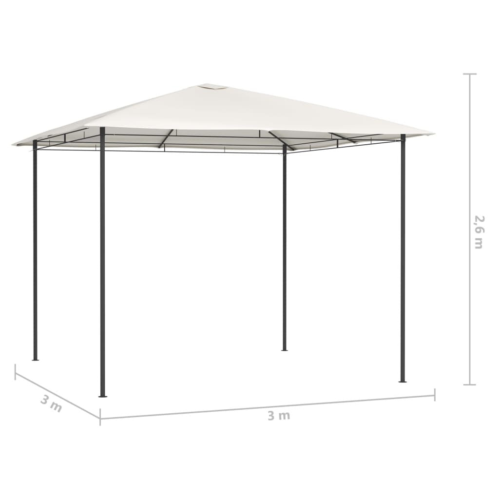 Gazebo 3x3x2.6 m Cream 160 g/m