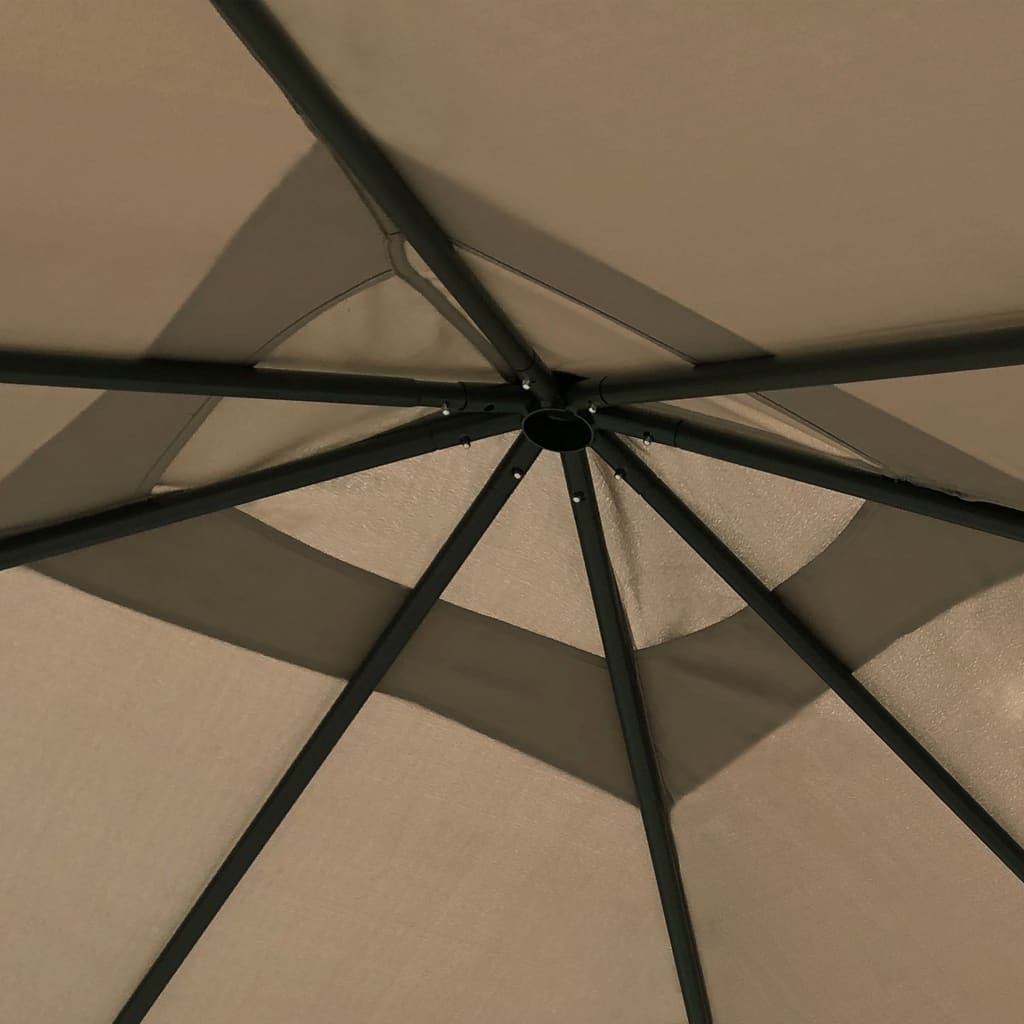 Gazebo 3x3x2.6 m Taupe 160 g/m