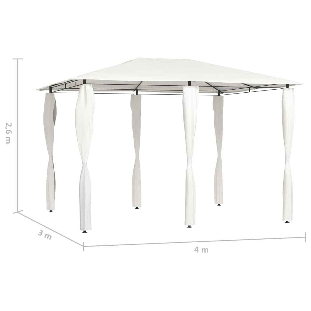 Gazebo with Post Covers 3x4x2.6 m Cream 160 g/m