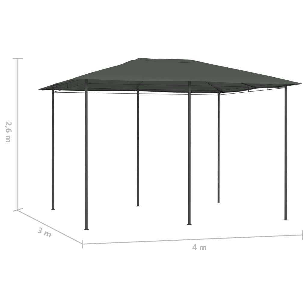 Gazebo 3x4x2.6 m Anthracite 160 g/m