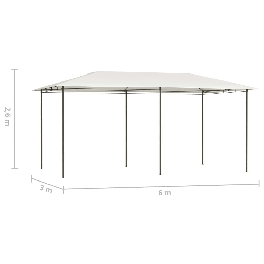 Gazebo 3x6x2.6 m Cream 160 g/m