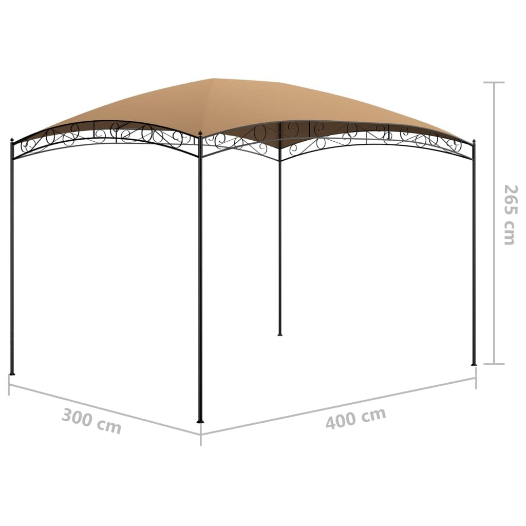 Gazebo 3x4x2.65 m Taupe 180 g/m