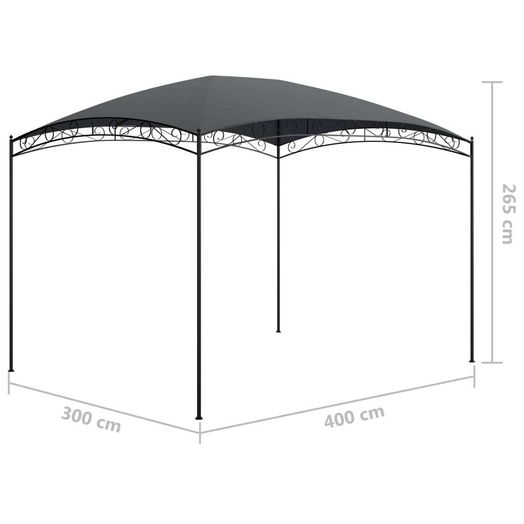 Gazebo 3x4x2.65 m Anthracite 180 g/m