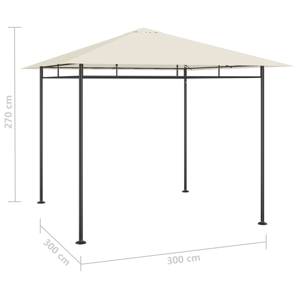 Gazebo 3x3x2.7 m Taupe 180 g/m