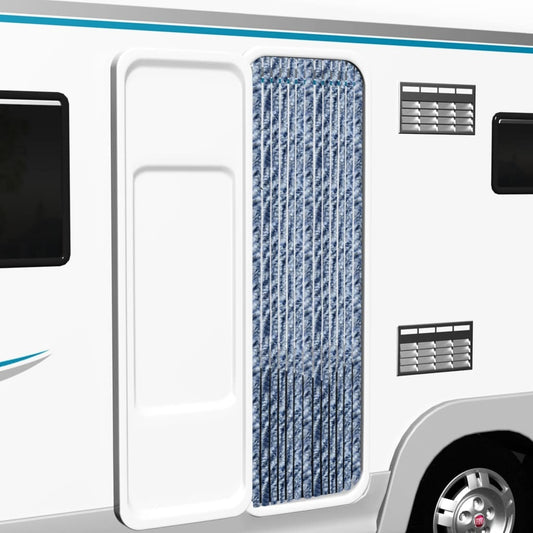 Insect Curtain Blue and White 90x200 cm Chenille