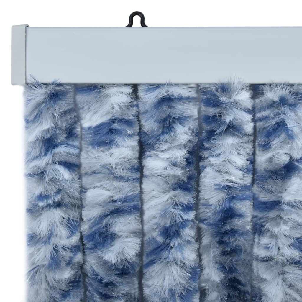 Insect Curtain Blue and White 90x200 cm Chenille