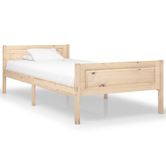 Bed Frame Solid Pinewood 90x200 cm