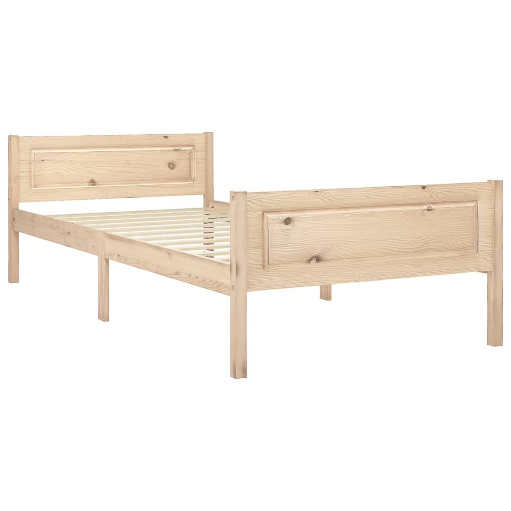 Bed Frame Solid Pinewood 90x200 cm
