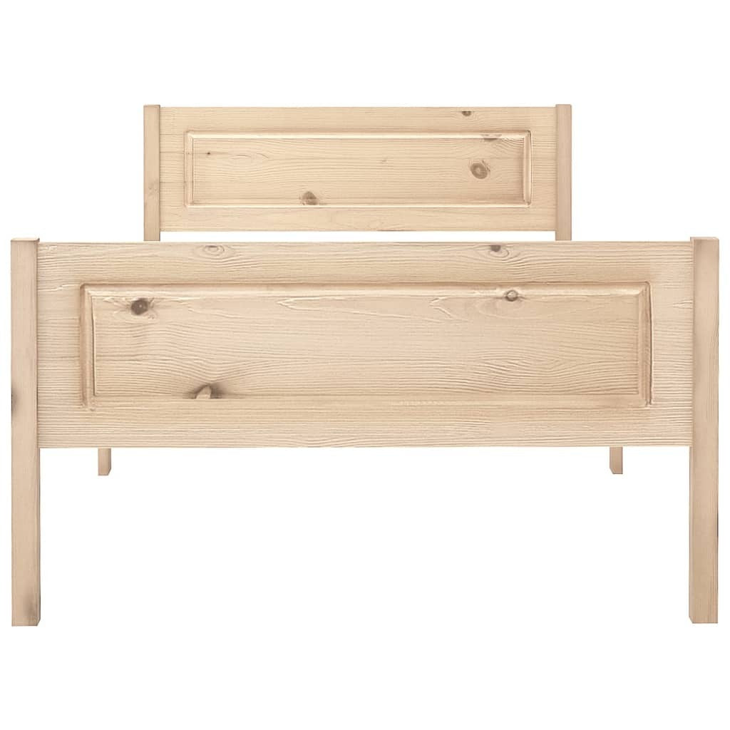 Bed Frame Solid Pinewood 90x200 cm