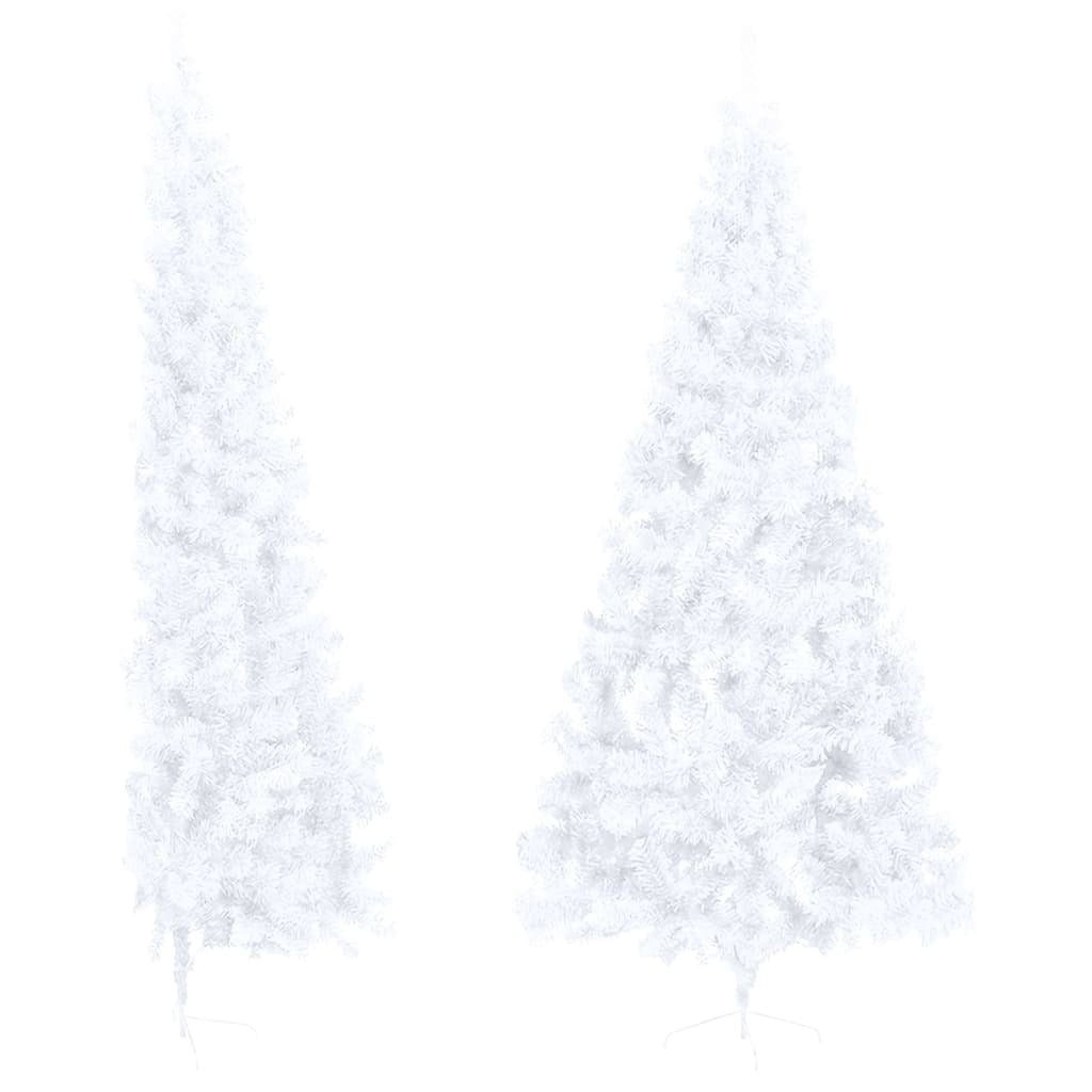 Artificial Half Christmas Tree with Stand White 240 cm PVC