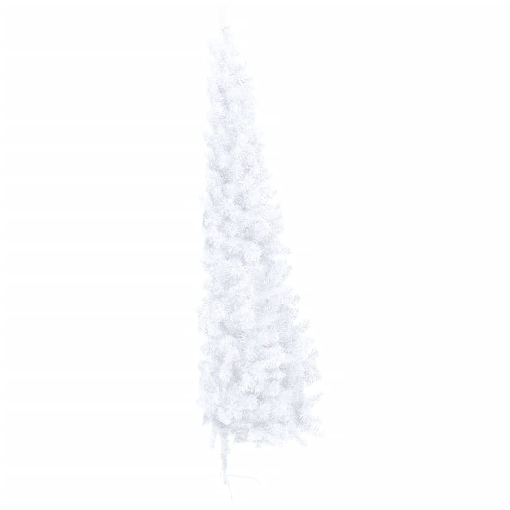 Artificial Half Christmas Tree with Stand White 240 cm PVC