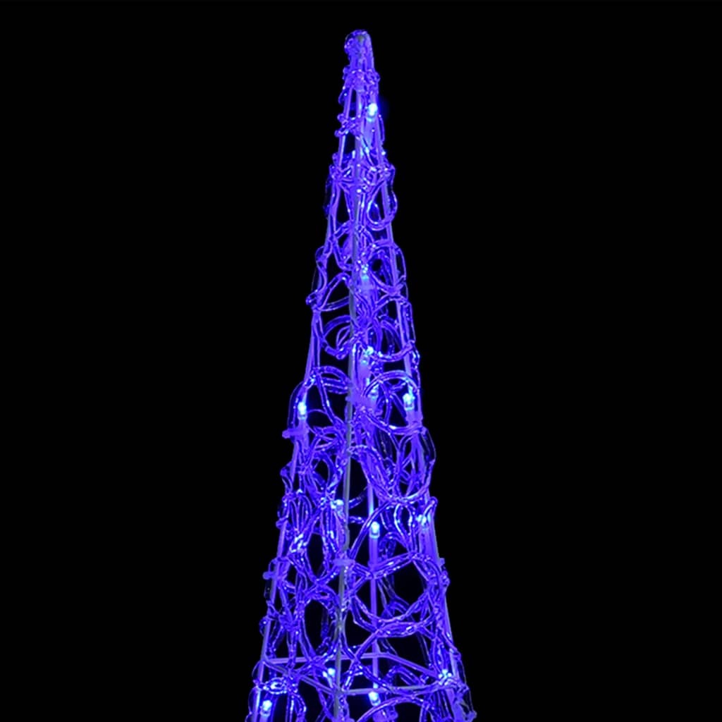 Acrylic Decorative LED Light Cone Blue 120 cm