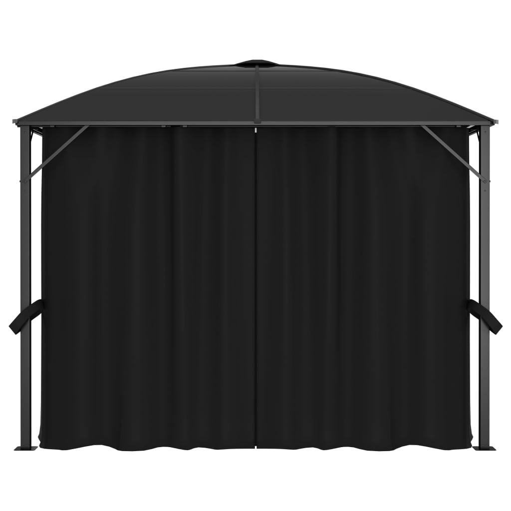 Gazebo with Curtains 300x300x265 cm Anthracite