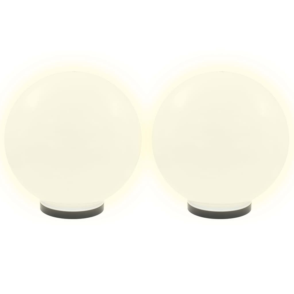 LED Bowl Lamps 2 pcs Spherical 40 cm PMMA