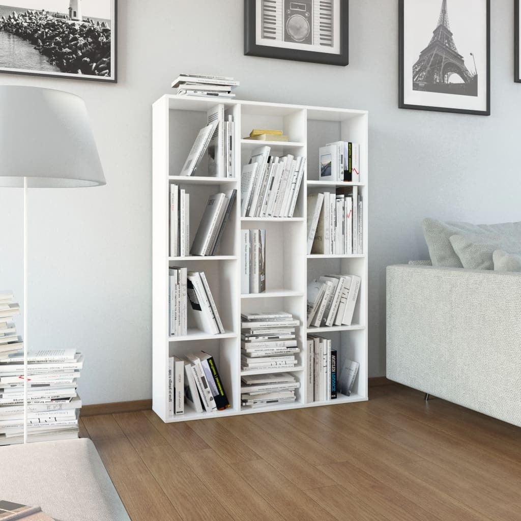 Room Divider/Book Cabinet High Gloss White 100x24x140 cm Engineered Wood