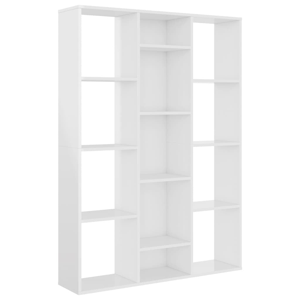 Room Divider/Book Cabinet High Gloss White 100x24x140 cm Engineered Wood
