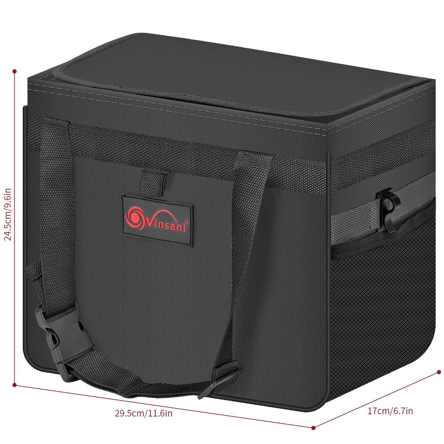 Car Rubbish Bin with Lid Waterproof Leakproof Interior- Large / Black