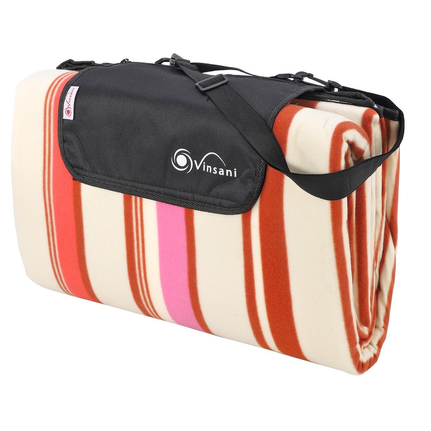 Vinsani Pink Stripe 260X220cm Picnic Rug 0000290