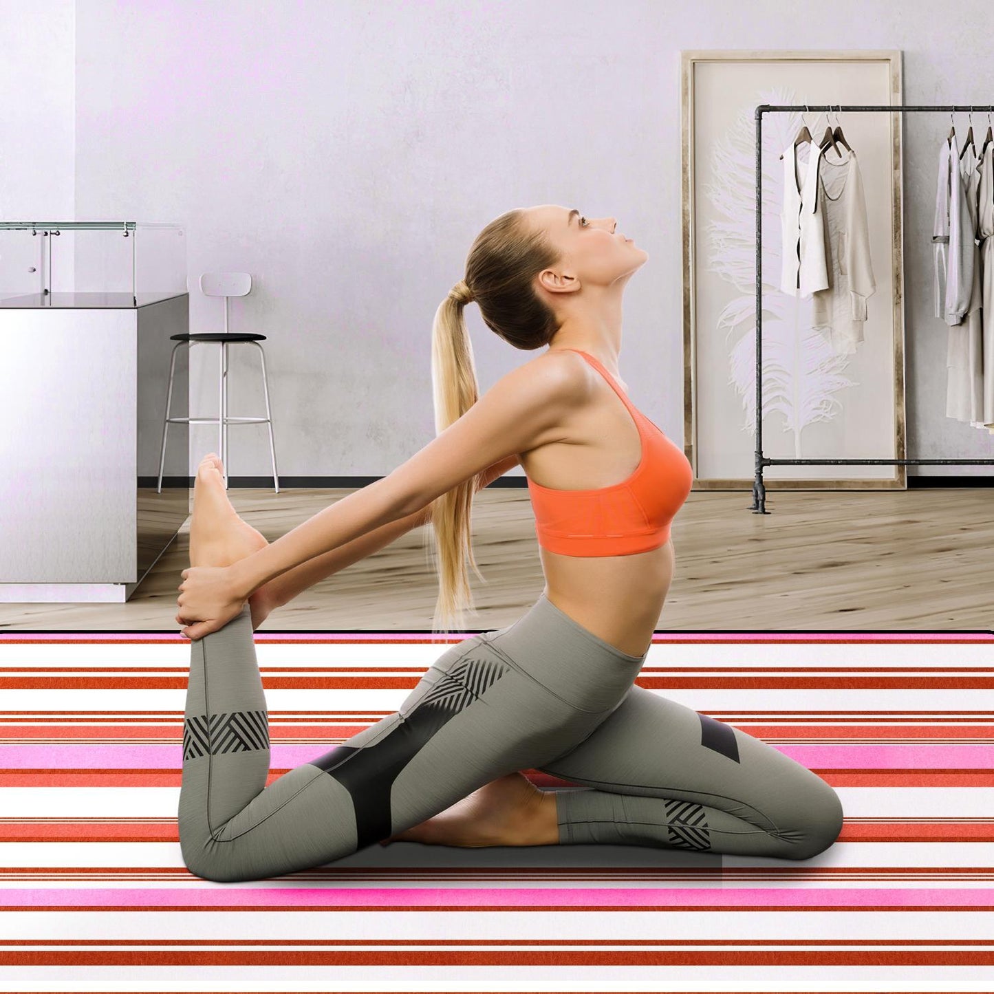 Vinsani Pink Stripe 260X220cm Picnic Rug 0000290