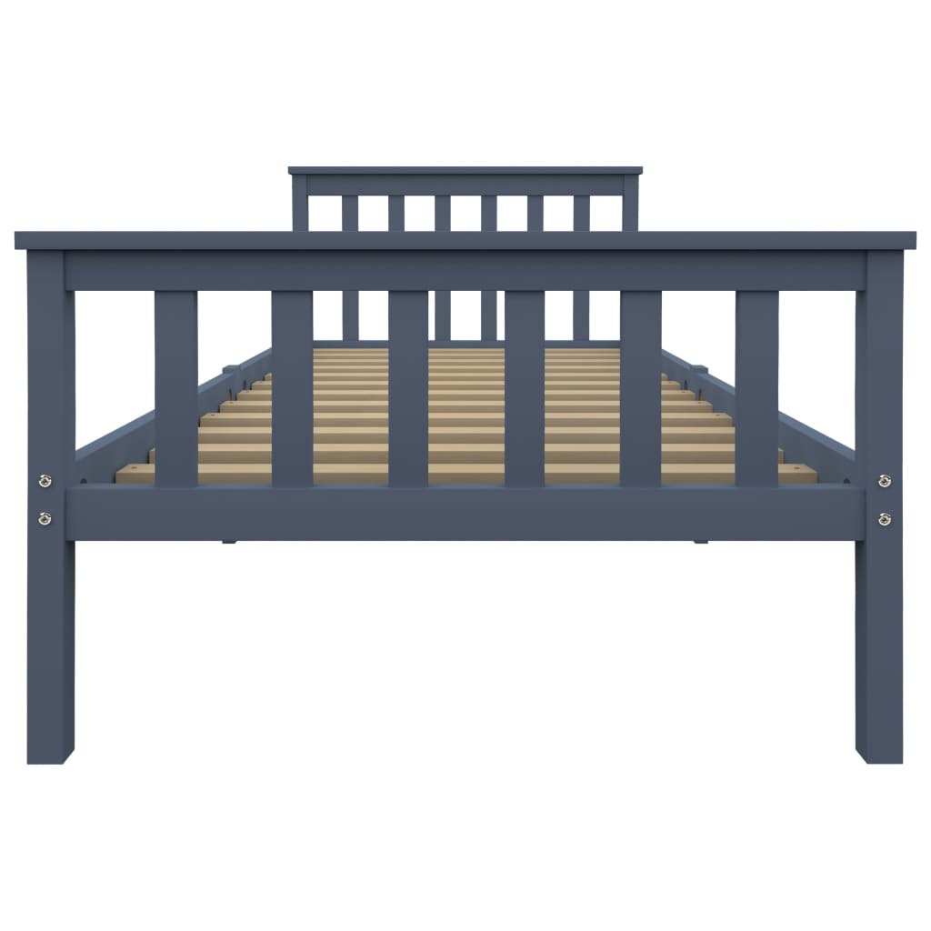 283227 Bed Frame Grey Solid Pinewood 100x200 cm