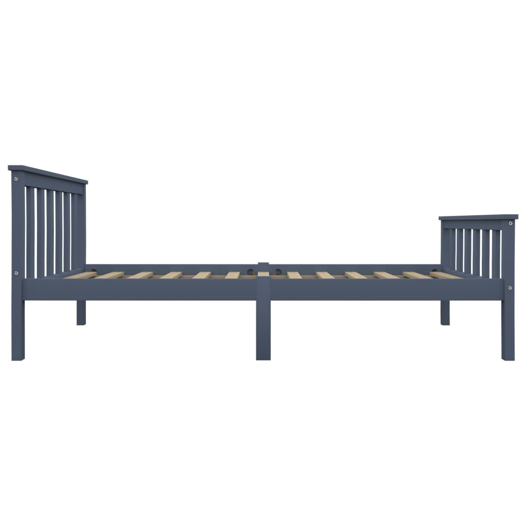 283227 Bed Frame Grey Solid Pinewood 100x200 cm